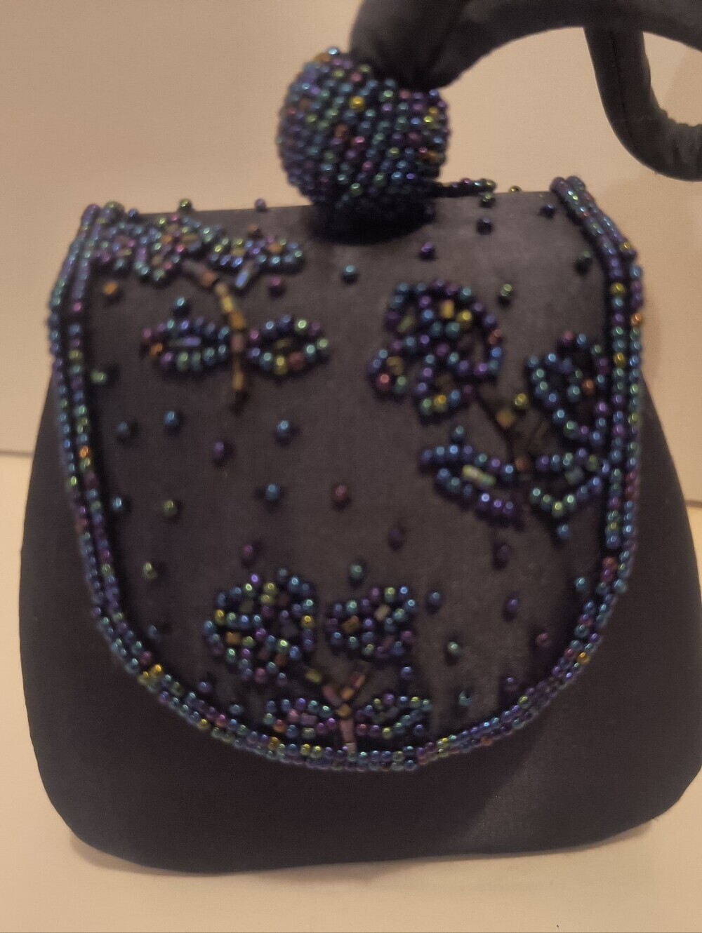Vintage Y2K Beaded Iridescent Micro Evening Bag Crossbody - Picture 2 of 6